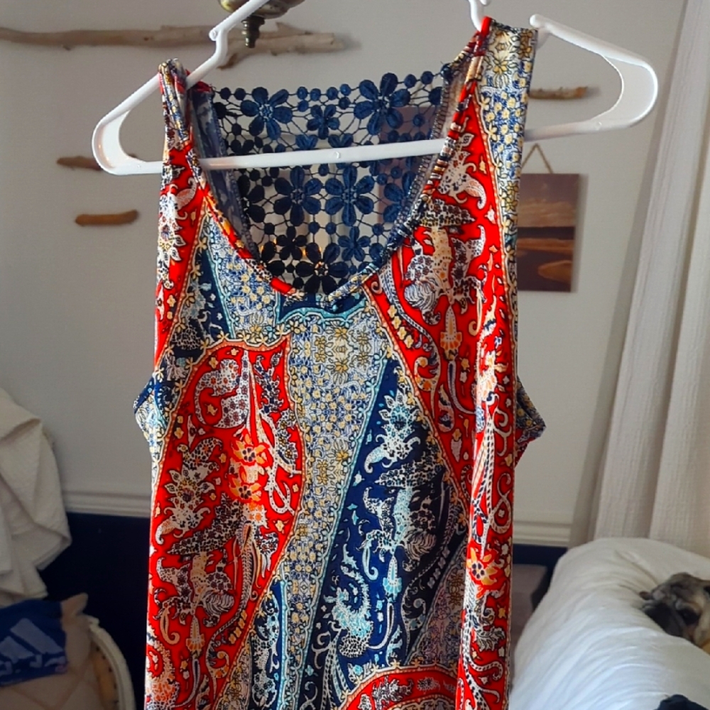 Colorful Paisley Sleeveless Dress